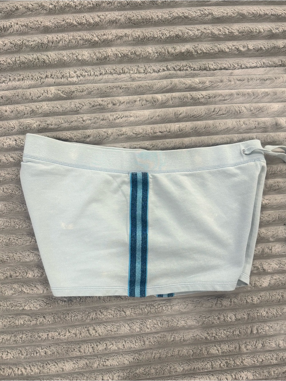 Victoria's Secret Light Blue Athletic Lounge Shorts with Blue Side Trim - Picture 3 of 4